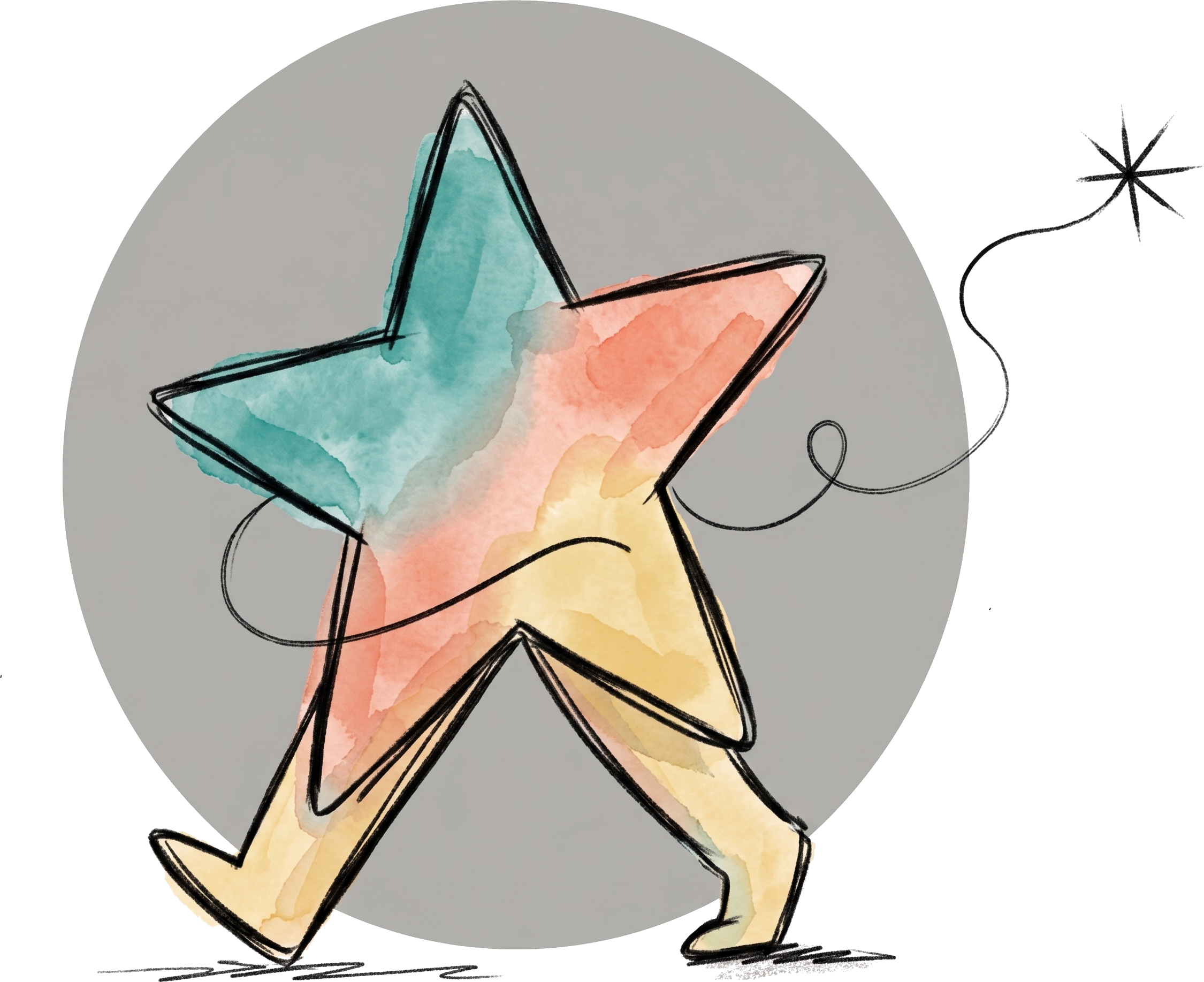 Illustrated star character